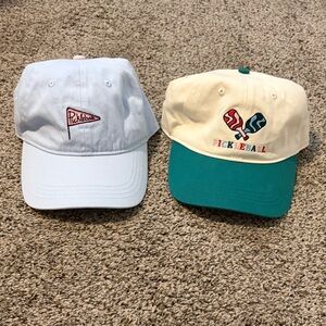 Embroidered Hats - Blue and Cream